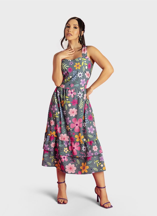 Vestido Floral Vestidos Estampados Para Senhoras Vestido Adulto